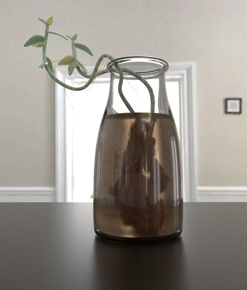 Succulent plant in jar of water preview image 1